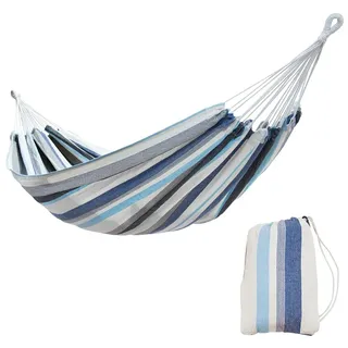 yourGEAR Maui - XL Hängematte 200 x 120 cm | Smaragd (Grün) oder Aqua (Blau) |240 kg Labor geprüft | Baumwolle | Tuchhängematte | Packtasche [Aqua]