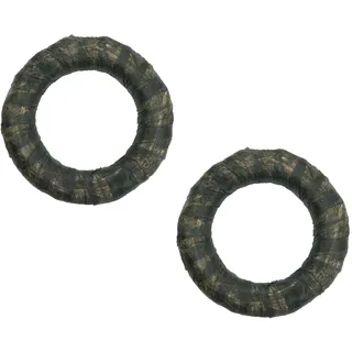 DekoPrinz Strohkränze mit Vlies, 2 Stück | ø 45 cm Durchmesser | 8 cm Stärke | Strohrömer, Türkranz, Deko-Kranz, Kranz-Rohling, Strohring