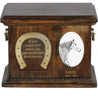 Percheron - Eine Urne für die Asche eines Pferdes, eine Urne für ein Pferd mit Foto, personalisierte Tierasche-Box von Art-Dog.