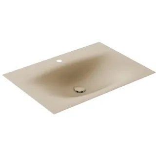 KEUCO EDITION 11 ART Einbauwaschtisch aus Stahl-Emaille, 806x4x493mm, mit 1 Hahnloch, 32590520801, Farbe: Sand