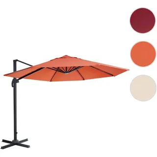Gastronomie-Ampelschirm HWC-A96, Sonnenschirm, rund Ø 3m Polyester Alu/Stahl 23kg ~ terracotta ohne