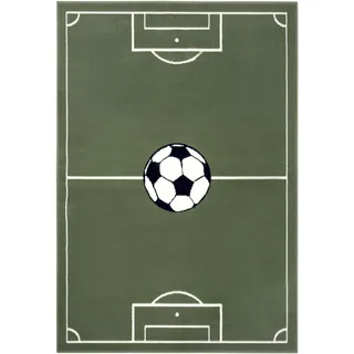 HANSE HOME Kinderteppich Fußball, Kinderzimmer, Spielzimmer - 160x220cm, Grün