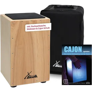 XDrum Cajon Primero Natur inkl. Cajonschule und Tasche