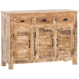 Sideboard Caribou 3 türig mit Schubkasten Massivholz Kommode Anrichte Landhaus - Braun