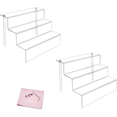 Combination of Life 22.9x15.9x15.2cm 2-Stück Acryl transparente Expositor Con estantes en 3 niveles Aufsteller Acryl Treppe 3 Stufen