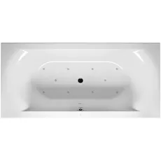 RIHO Linares Rechteck-Badewanne, Version links, mit Air-System, 2-Sitzer, weiß, B14, Ausführung: 170x75x45cm, Nutzinhalt: 130 Liter