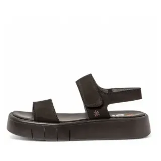 Art für Damen. 11854F301003_001 Ledersandalen 1854F Malaga schwarz (40), 3 bis 5 cm, Klettverschluss, Lässig