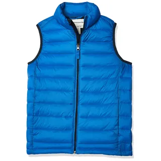 Amazon Essentials Jungen Leichte, Wasserabweisende, Verstaubare Daunenweste Mit Kapuze, Kobaltblau, 11-12 Jahre