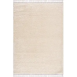 carpet city Hochflor-Teppich Shaggy Pulpy 100 Creme 120x160 cm , Textil , Uni , Rechteckig , 120x160 cm , Oeko-Tex® Standard 100 , für Fußbodenheizung geeignet, pflegeleicht, strapazierfähig , Teppiche und Böden, Teppiche, Hochflorteppiche & Shaggys