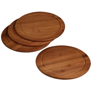 KESPER Vesperteller Set Ø 26 cm – Bambus Frühstücksteller mit Saftrille – nachhaltige Brotzeitteller aus FSC-zertifiziertem Holz – robust & messerschonend - 5944215