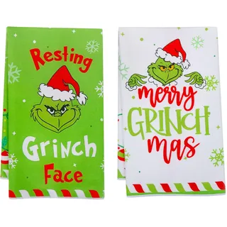 Weihnachten Küchentücher, Geschirrtücher Weihnachten, Grin Bad Handtüche, Lustigen Deko Weihnachten, Cute Xmas Geschenke für Frauen Männer
