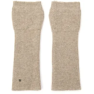 UNDERCONTROL Gold Label Kaschmir-Wollmischung, gestrickt, weich, mit Daumenloch, fingerlos, für Damen, SMS-Armwärmer, Handy-Fäustlinge, Korea (BEIGE)