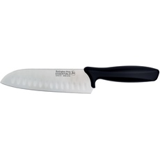 Rockingham Forge RF ESSENTIALS Santokumesser aus Edelstahl – 7” Klinge mit schwarzem POM Griff, Japanisches Messer