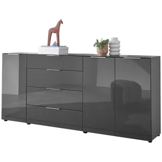 Die Möbelfundgrube Sideboard Santorin 226 x 99 x 40 cm Anthrazit / Grau