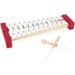 Janod - Confetti Holz- und Metall-Xylofon, Kinder-Musikinstrument, Spielzeugnachbildung und Spielzeug für musikalisches Empfinden, ab 2 Jahren, J07604