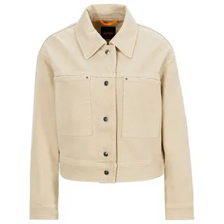 Boss ORANGE Kurzblazer »Jelt-D Premium Damenmode« im Biker-Style, cropped, beige