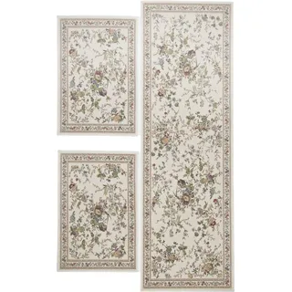 THEKO Bettumrandung »Flomi Sagrini« Höhe 3 mm 3 Stk. tlg. Läufer-Set, Flachgewebe, gewebt, Pastell-Farben, Blumen Design THEKO B/L (Brücke): 60 cm x 90 cm (2 Stk.) B/L (Läufer): 70 cm x 220 cm (1 Stk.)