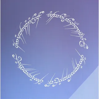 Herr der Ringe - One Ring 60cm Ein Ring sie zu knechten .. Wandtattoo Autoaufkleber - Schwarz glanz - 60cm