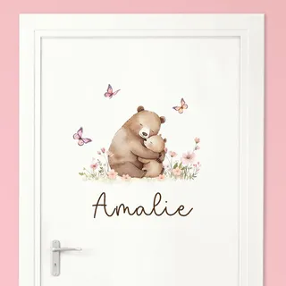Little Deco Türaufkleber, Wandtattoo Kinderzimmer, Bären Familie | Wandsticker, Sticker personalisiert, Babyzimmer Deko, Wunschtext Aufkleber, Tür Namensschilder Kinder, Stickers selbstklebend