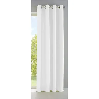 Gardinenbox Vorhang Blickdicht Gardine Matt Lichtdurchlässig »Palermo« mit Ösen und Raffhalter Dekoschal HxB 225x140 cm Weiß, 10000265