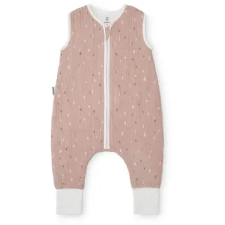 Ehrenkind® Baby Sommerschlafsack mit Füßen Musselin | aus weicher OEKO-TEX zertifizierter Bio-Baumwolle | Sommer Baby Schlafsack 1 TOG Gr. 70 Farbe Rose Tropfen