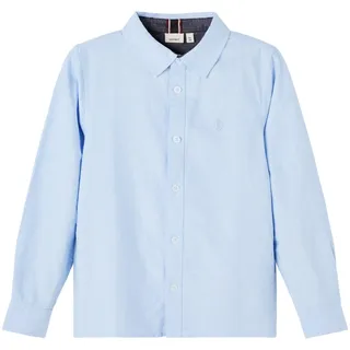 NAME IT Herren NKMNEWSA LS Shirt NOOS Hemd, Blau, 146/152