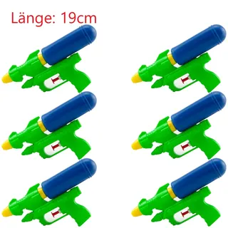 Wasserpistole 20cm mit Tank bunt 6 x 1 Stück Wasser Sommer pistole Kind 3+