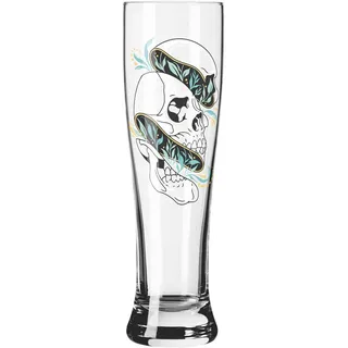 Ritzenhoff Bierglas , Schwarz, Türkis, Transparent , Glas , 646 ml , 7.5x25.4 cm , Made in Germany, FSC Mix , Gläser, Biergläser