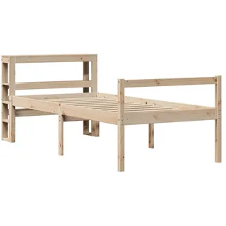 vidaXL Seniorenbett mit Kopfteil 75x190 cm Massivholz Kiefer - Braun