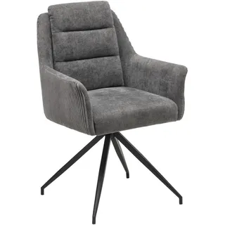 Livetastic Armlehnstuhl , Grau , Holz, Metall, Textil , Pappel , Sperrholz , konisch , 61x93x61 cm , Esszimmer, Stühle, Polsterstühle