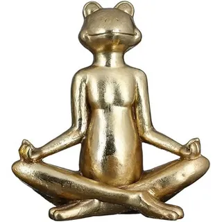 Casablanca modernes Design Casablanca - Deko Skulptur Figur - Frosch - Yoga - Magnesia - Outdoor geeignet - goldfarben - 50x46x20cm