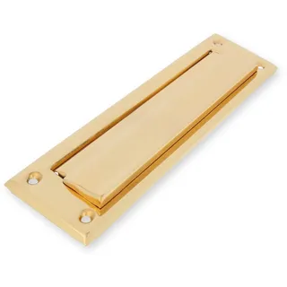 Amig - Briefkastenschlitz Golden Mod. 1 - Klappe für Wände oder Türen - Briefsammler mit Messingdeckel - 254 x 78 mm - Schlitzmaß: 198 x 48 mm - Polierte Goldfarbe - Briefschlitz