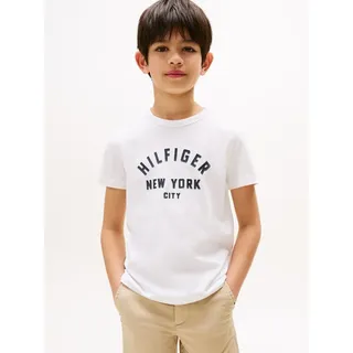 Tommy Hilfiger »CURVED HILFIGER GRAPHIC TEE SS« für Kinder bis 16 Jahre, großer Logo-Print,