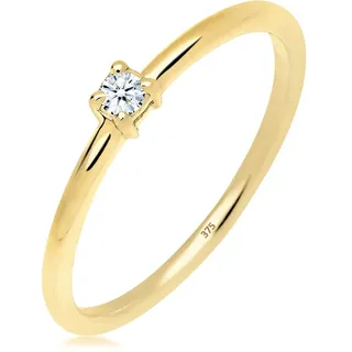Elli DIAMONDS Verlobungsring "Ring Verlobungsring Diamant 0.06 ct. 375 Gelbgold", weiß