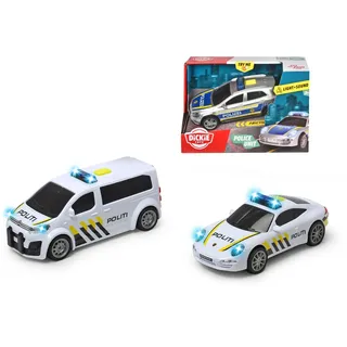 Dickie Toys 203712014SDN - Norwegisches Polizeiauto mit Ton und Licht - Erhältlich in Porsche, Mercedes und Citroën, 15 cm, Ab 3 Jahren, Batterien enthalten
