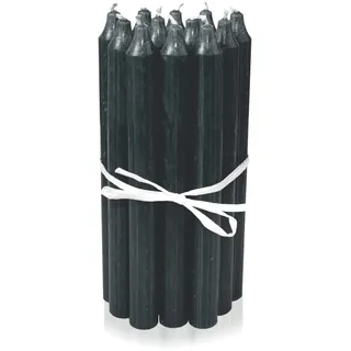 LUMELY dänische Premium Stabkerzen Schwarz, 12er Pack, Höhe 18cm, Ø 2,2cm, Brenndauer ca. 8 Stunden, zylindrische Leuchterkerzen, Deko Kerzen Set, Kerzen Skandinavisch