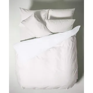Bianca Plain Dyed Cotton Perkal White Duvet Set 200 x 220 cm - 50 x 80 cm (2)