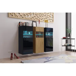 Furnitech K3 Modernes Wohnzimmer, Kommode, Schrank, Sideboard, Schlafzimmer, Esszimmer, Wohnzimmermöbel (Möbel ohne LED, K3-HGM20-BD2)