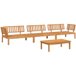 vidaXL 4-tlg. Garten-Sofagarnitur aus Paletten Massivholz Akazie - Braun