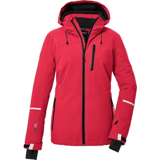 KILLTEC Damen Skijacke/Funktionsjacke mit abzippbarer Kapuze und Schneefang KSW 81 WMN SKI JCKT, modern red, 42,