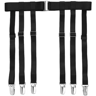 Gargala Strumpfband-Gürtel für Damen, Einfachheit, sexy Strümpfe, Strumpfhalter für Strüpfe mit 6 Metallclips, Black 6-strap With Suspender Clips, Einheitsgröße