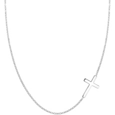Bild Halskette Damen Kreuz Anhänger Religion Basic in 925 Sterling Silber Vergoldet