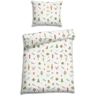 Florella Bettwäsche , Weiß , Textil , Weihnachten , 140x200 cm , pflegeleicht, atmungsaktiv, hautfreundlich, angenehm wärmend, schadstoffgeprüft , Heimtextilien, Bettwäsche & Leintücher, Bettwäsche, Flanell-Bettwäsche