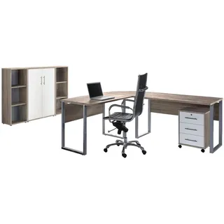 MID.YOU Büro Office Edition Set 2 Weiß/Sonoma Eiche