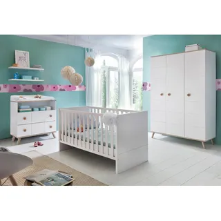 Wimex Babyzimmer-Komplettset »Cannes«, (Set, 3 tlg.), Bett + Wickelkommode + 3 trg. Schrank, weiß