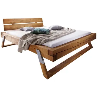 Livetastic G+K Massivholzbett BE-0276 180 x 200 cm Holz Braun Kiefer