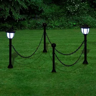 vidaXL Laterne Kunststoff 1920,0 cm Solar UV-beständig grau