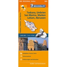 Michelin Toskana, Umbrien, San Marino, Marken, Latium, Abruzzen. Straßen- und Tourismuskarte 1:400.000