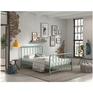 Vipack - Jugendbett BRONXX mit Liegefläche 140 xx 200 cm, Ausf. Metall Olivegrün matt - Grün