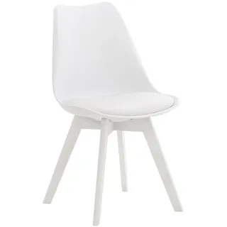 CLP Stuhl Kunststoff weiß/weiß , Weiß, Weiß , Holz , 49x83x50 cm , Esszimmer, Stühle